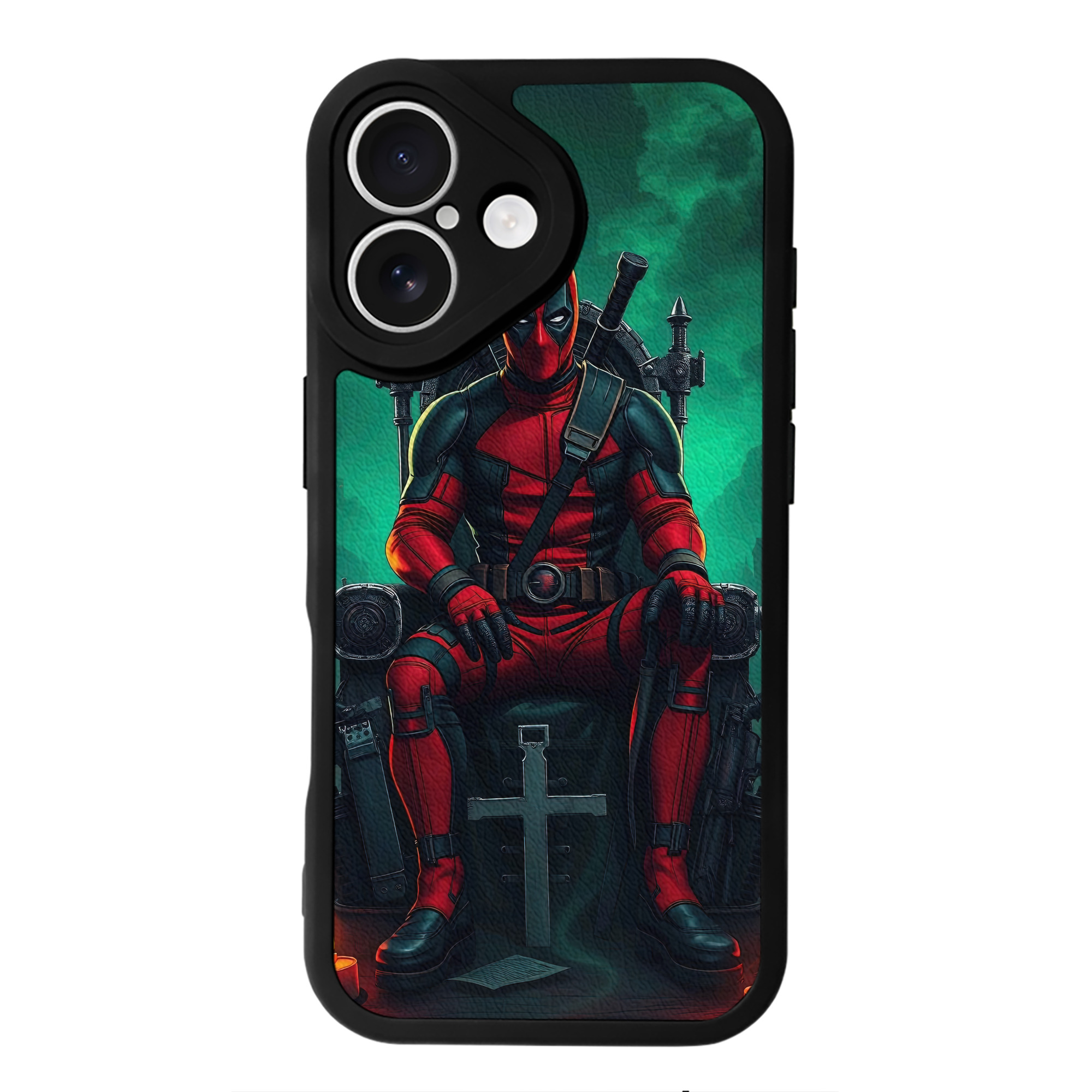 （画像用） Deadpool デッドプール 【iPhone 16シリーズ対応】シリコンスマホケース（レザー調） 材質：シリコン